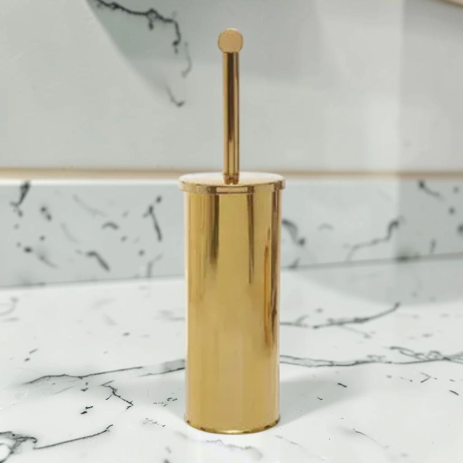 sanitizebrush Toilet Brush Stainless Steel With Gold Detail
