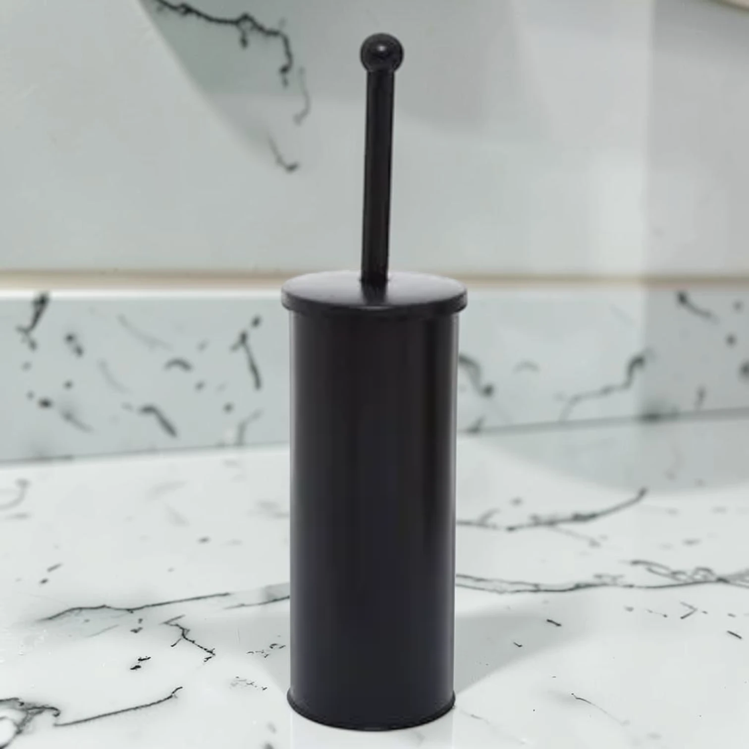 sanitizebrush Toilet Brush and Holder Set, Matte Black Finish, Slim Space-Saving Design