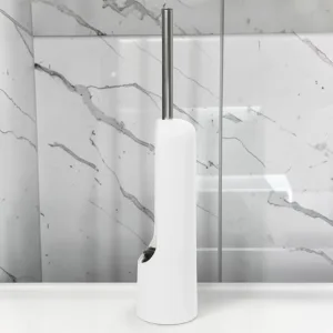 sanitizebrush Toilet Brush, Soft-Touch Coating, White, 17.5''H x 3.5''W x 3.5''D